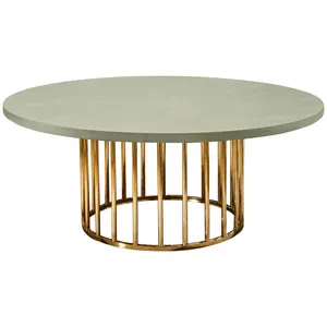 Стол «Арис» круглый, столешница бархат пыльно-зеленый