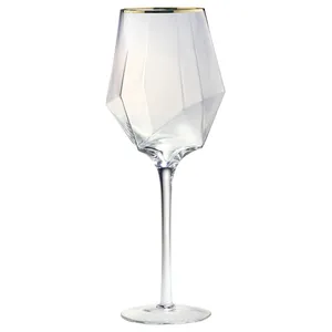 Бокал "Геометрия" прозрачный с золотом для вина - Фото 1