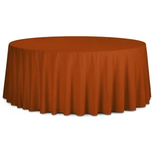 Скатерть круглая бархатная терракотовая