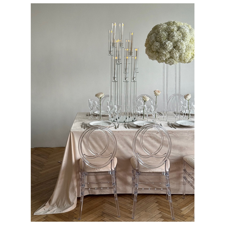 Канделябр «Пламп» на 12 свечей прозрачный стеклянный - Фото миниатюра 3