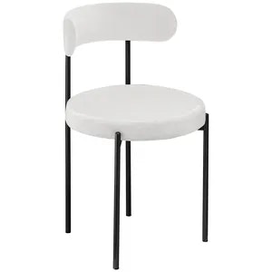 Стул «Лира» черный, белый теплый бархат