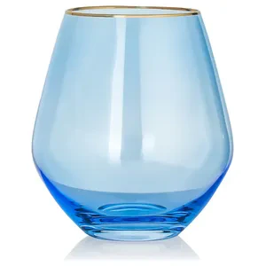 Стакан «Санко» голубой с золотым кантом - Фото 1