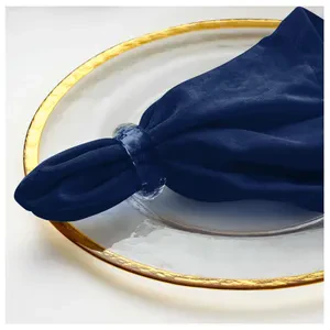 Салфетка бархатная темно-синяя - Фото 3