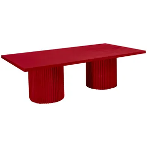 Стол «Арис» прямой, бархат красный