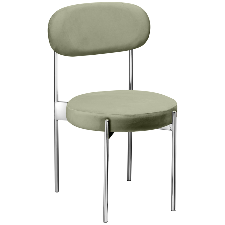 Стул «Тотем» серебряный, пыльно-зеленый бархат - Фото миниатюра 1