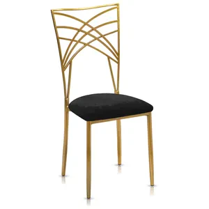 Стул «Хамелеон» золотой, черная подушка из бархата