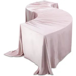 Скатерть прямая широкая бархатная белая - Фото 3