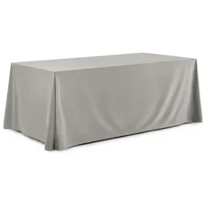 Скатерть прямая широкая бархатная светло-серая - Фото 1