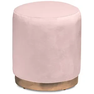Пуф «Круг» золотой, пыльно-розовый бархат
