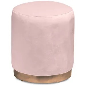 Пуф «Круг» золотой, пыльно-розовый бархат