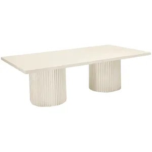 Стол «Арис» прямой, бархат молочный