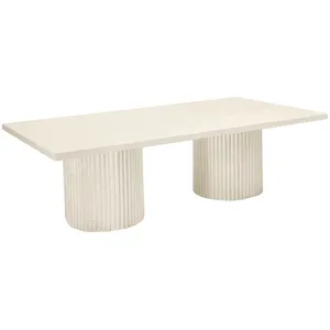 Стол «Арис» прямой, бархат молочный