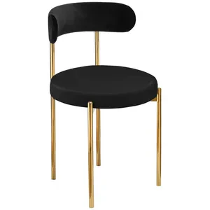 Стул «Лира» золотой, черный бархат