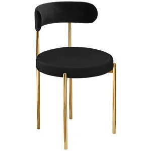 Стул «Лира» золотой, черный бархат