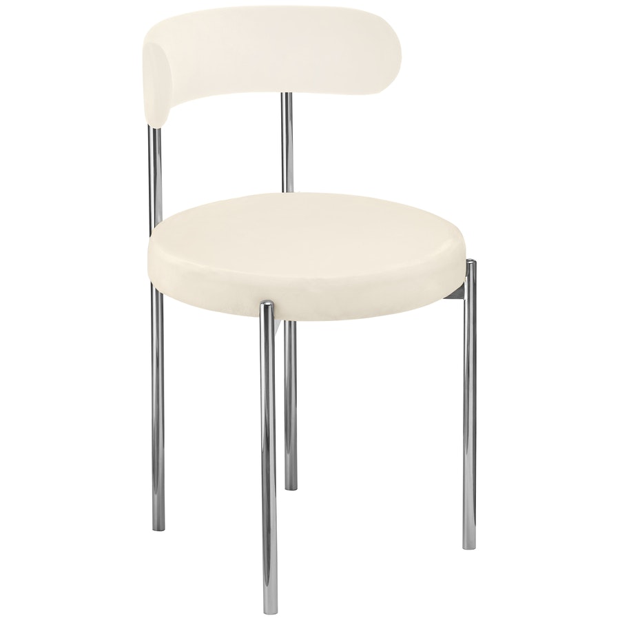 Стул «Лира» серебряный, молочный бархат - Фото миниатюра 1