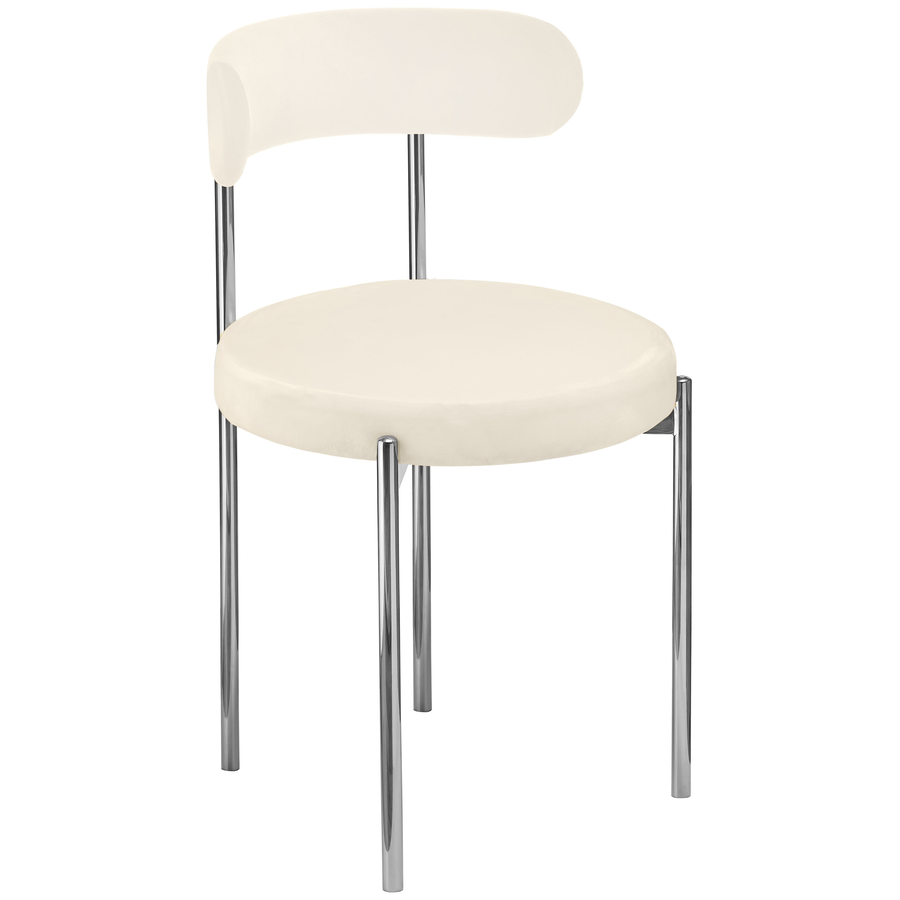 Стул «Лира» серебряный, молочный бархат - Фото миниатюра 1