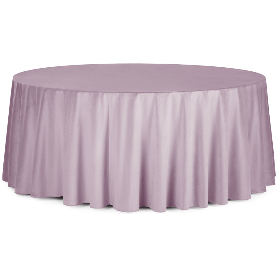 Скатерть круглая бархатная пыльно-лавандовая - Фото миниатюра 1