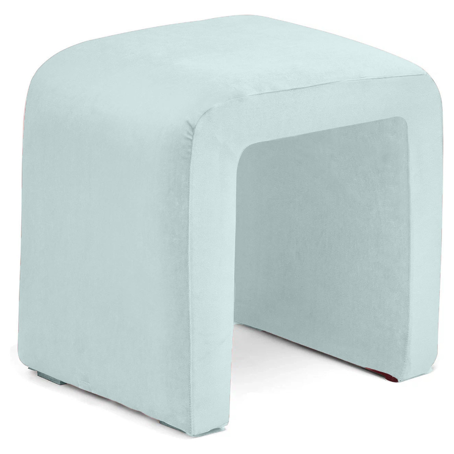Пуф «П» голубой бархат - Фото миниатюра 1