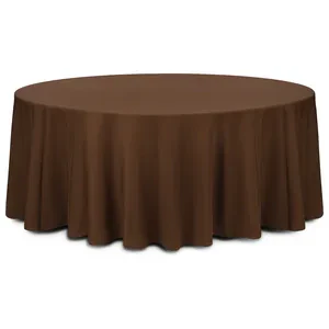 Скатерть круглая габардин шоколадная - Фото 1