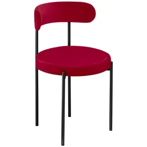 Стул «Лира» черный, красная малина бархат