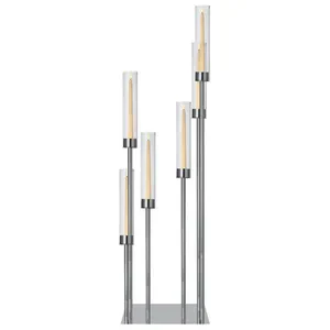 Канделябр «Тот» на 6 свечей серебряный металлический - Фото 4