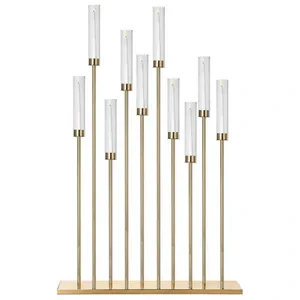 Канделябр «Роу» на 10 свечей золотой металлический - Фото 3