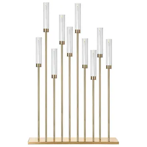 Канделябр «Роу» на 10 свечей золотой металлический - Фото 3