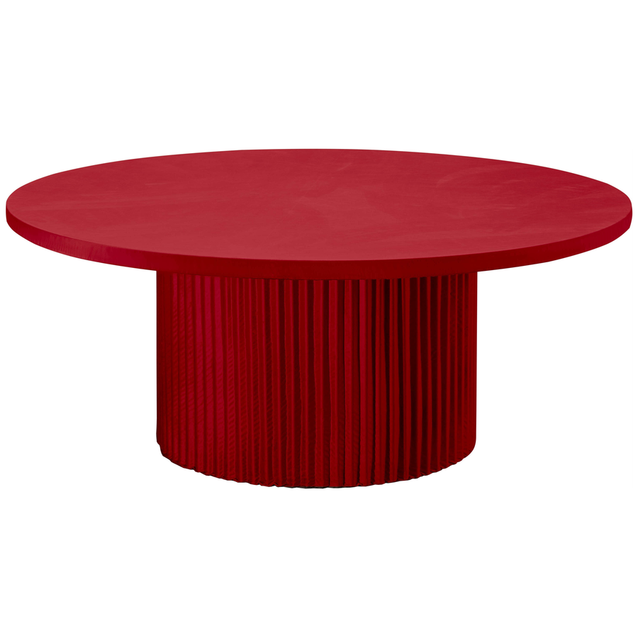 Стол «Арис» круглый, бархат красный - Фото миниатюра 1