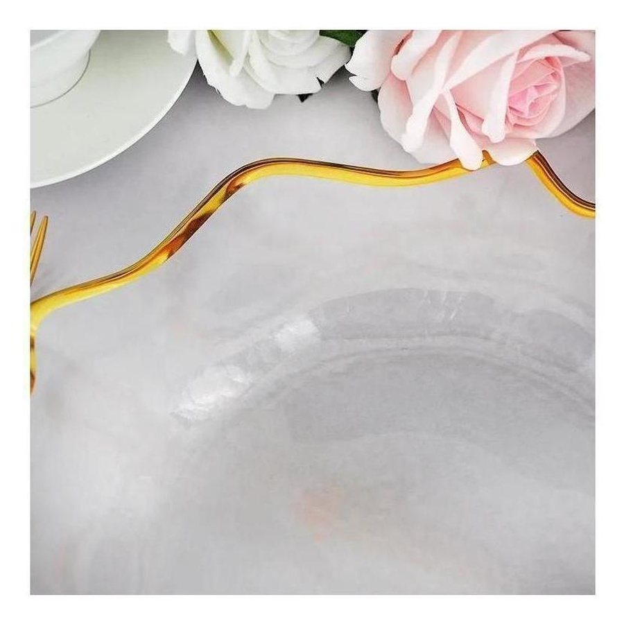 Подстановочная тарелка «Фиона» прозрачная с золотой каймой - Фото миниатюра 3