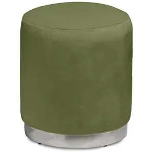Пуф «Круг» серебряный, мшистый бархат