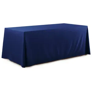 Скатерть прямая широкая бархатная темно-синяя - Фото 1