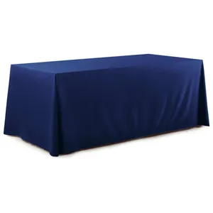 Скатерть прямая широкая бархатная темно-синяя - Фото 1