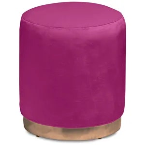 Пуф «Круг» золотой, малиновый бархат