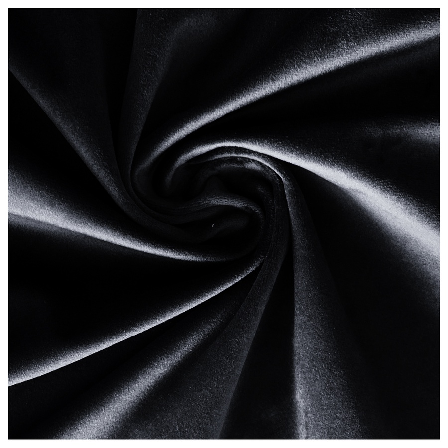 Скатерть круглая бархатная черная - Фото миниатюра 2