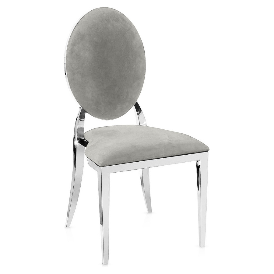 Стул Вашингтон серебро, светло-серые подушки из бархата - Фото миниатюра 1