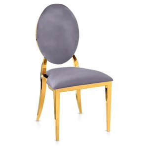 Стул Вашингтон золотой, серо-фиолетовые подушки из бархата