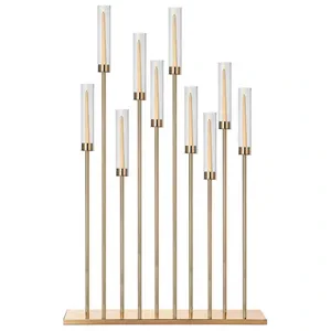 Канделябр «Роу» на 10 свечей золотой металлический - Фото 4