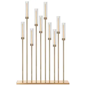 Канделябр «Роу» на 10 свечей золотой металлический - Фото 4