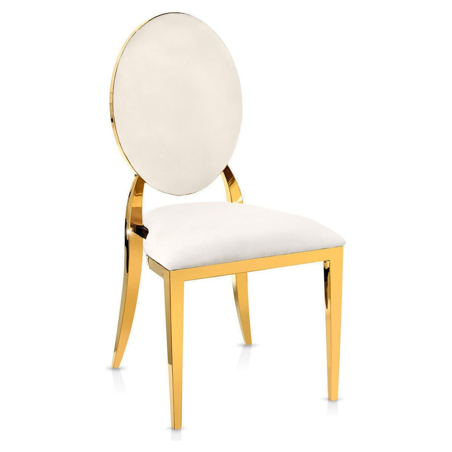 Стул Вашингтон золотой, молочные подушки из бархата - Фото миниатюра 1