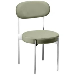 Стул «Тотем» серебряный, пыльно-зеленый бархат