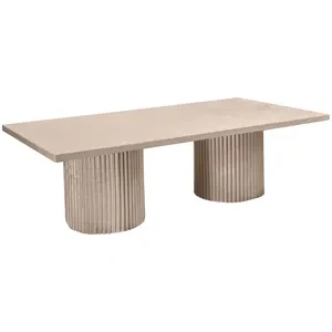 Стол «Арис» прямой, бархат серо-бежевый