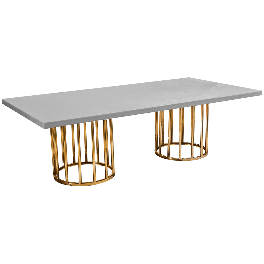 Стол «Арис» прямой, столешница бархат светло-серый - Фото миниатюра 1