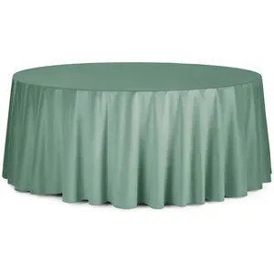 Скатерть круглая бархатная шалфейная - Фото 1