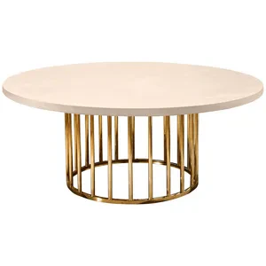 Стол «Арис» круглый, столешница бархат кремовый