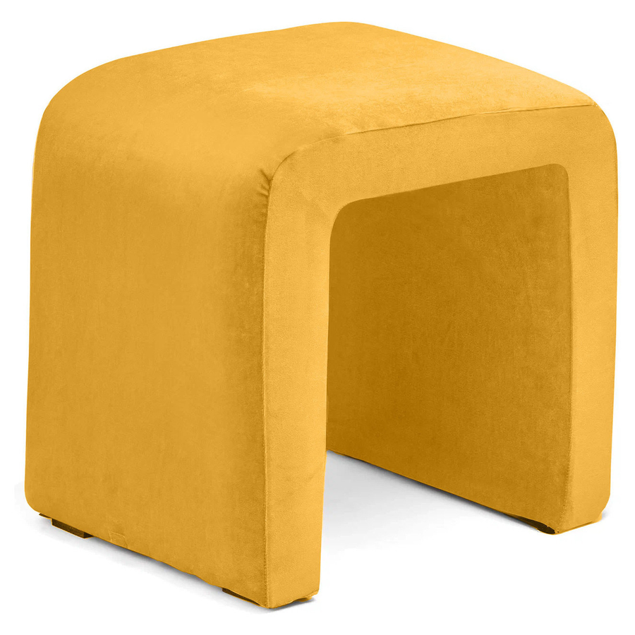 Пуф «П» желтый бархат - Фото основное 1