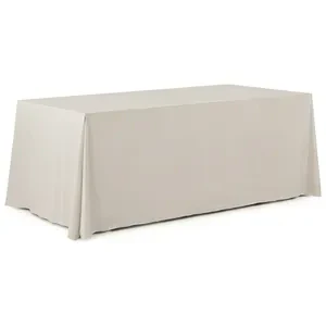 Скатерть прямая широкая бархатная кремовая