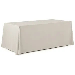 Скатерть прямая широкая бархатная кремовая