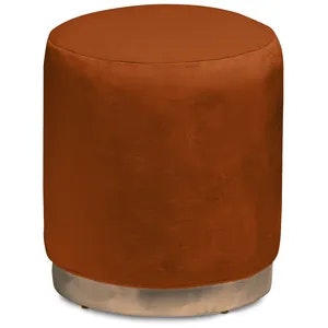 Пуф «Круг» золотой, терракотовый бархат