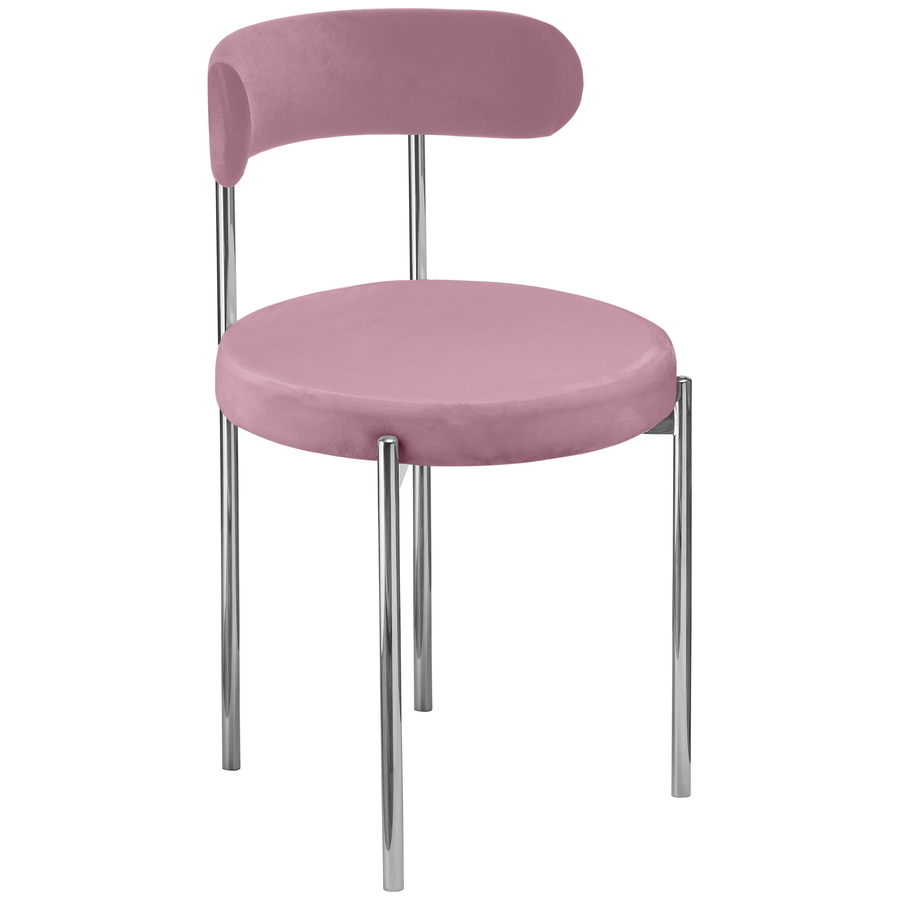 Стул «Лира» серебряный, розовый бархат - Фото миниатюра 1