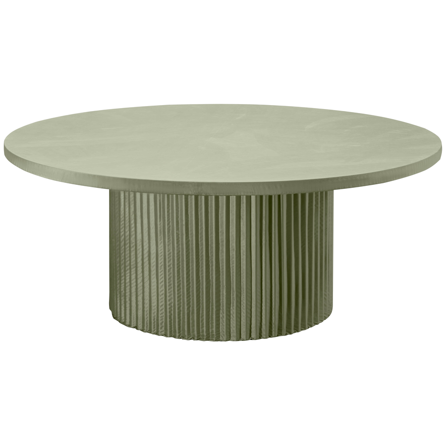 Стол «Арис» круглый, бархат пыльно-зеленый - Фото миниатюра 1
